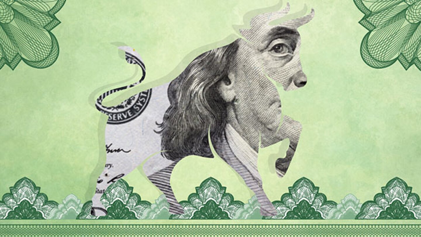 Pictured: Bullish money collage/ Nicole Bean for B