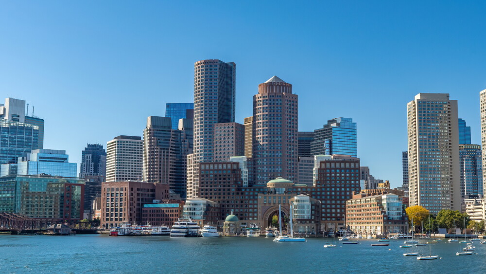View on Boston from the water