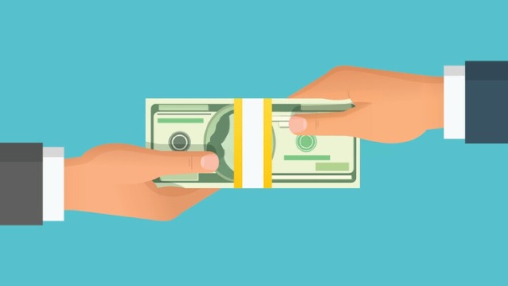 Pictured: Illustration of money exchanging hands/i