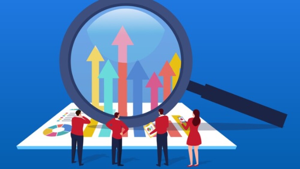 Pictured: Illustration of men and women looking at