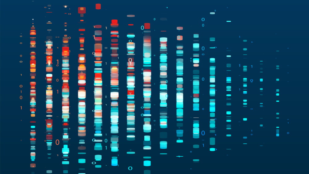 Illustration showing big data abstract technology. Futuristic big data visualization. 