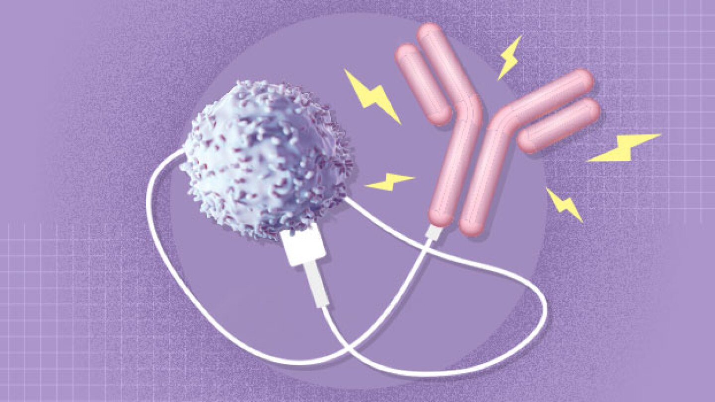 A white blood cell charging an ADC/