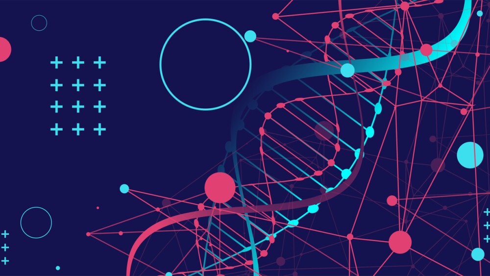 Illustration of DNA abstract molecule