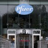 Pictured: Entrance to Pfizer's office in Belgium