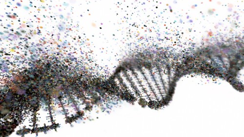 Colorful DNA molecule. Structure of the genetic code. Genetic Syndrome and Genetic Disorder, 3D illustration of science concept.