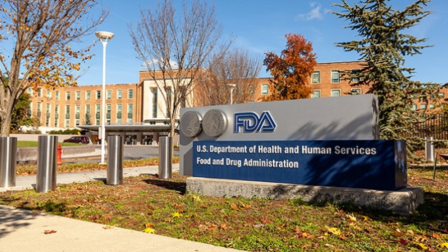 FDA sign in front of its building in Maryland