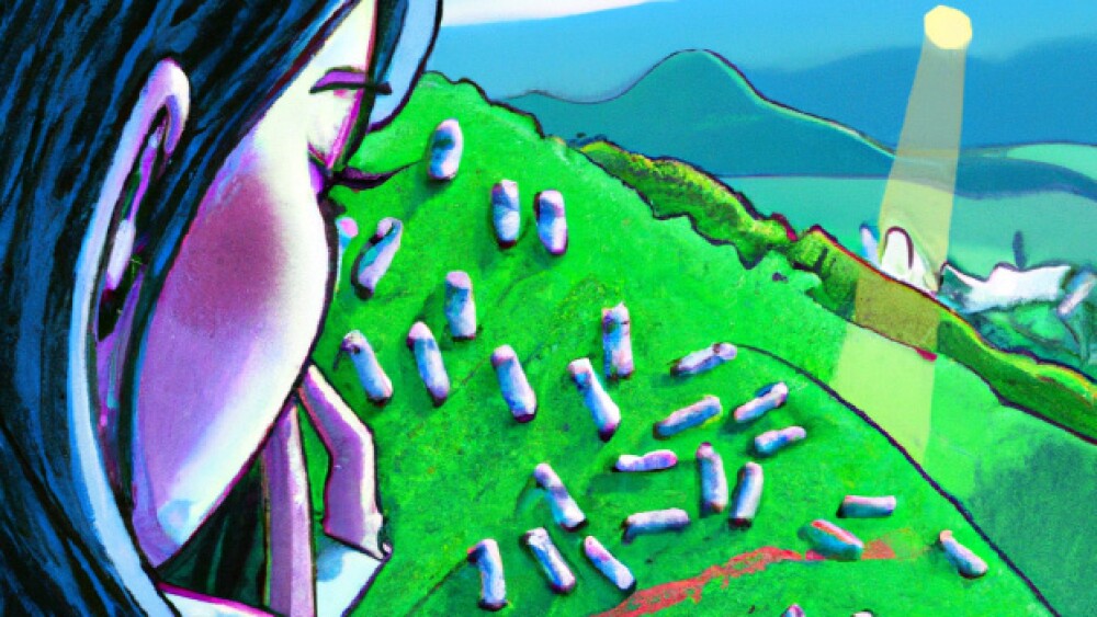 Pictured: An illustration of a woman overlooking a