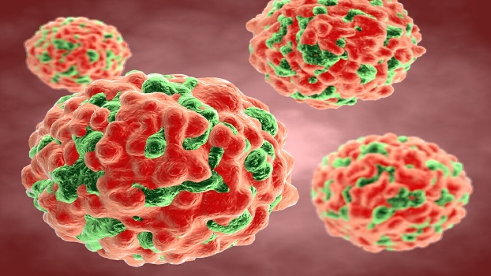 Cancer cell, unhealthy human cells 3d abstract illustration.