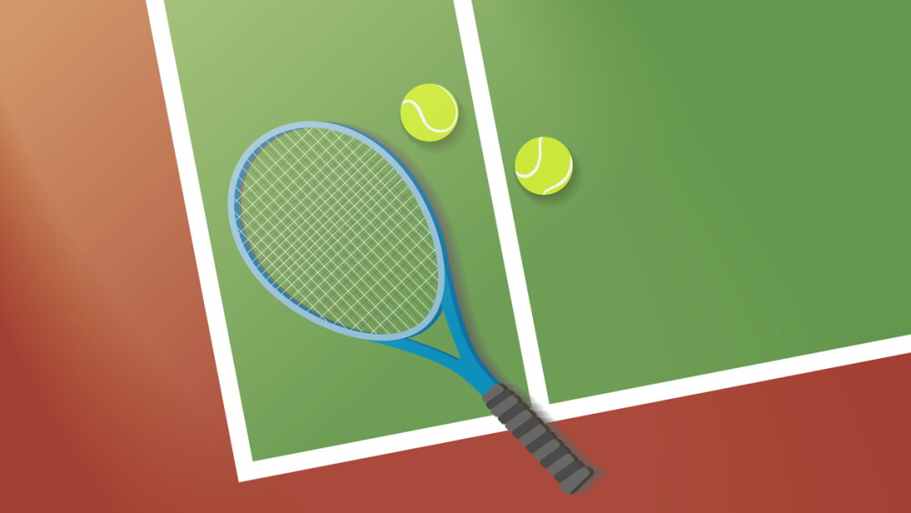 Daily A013 tennis and tennis court corner shows a fun sport vector illustration graphic EPS 10