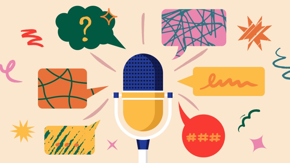 Illustration showing conversation during interview