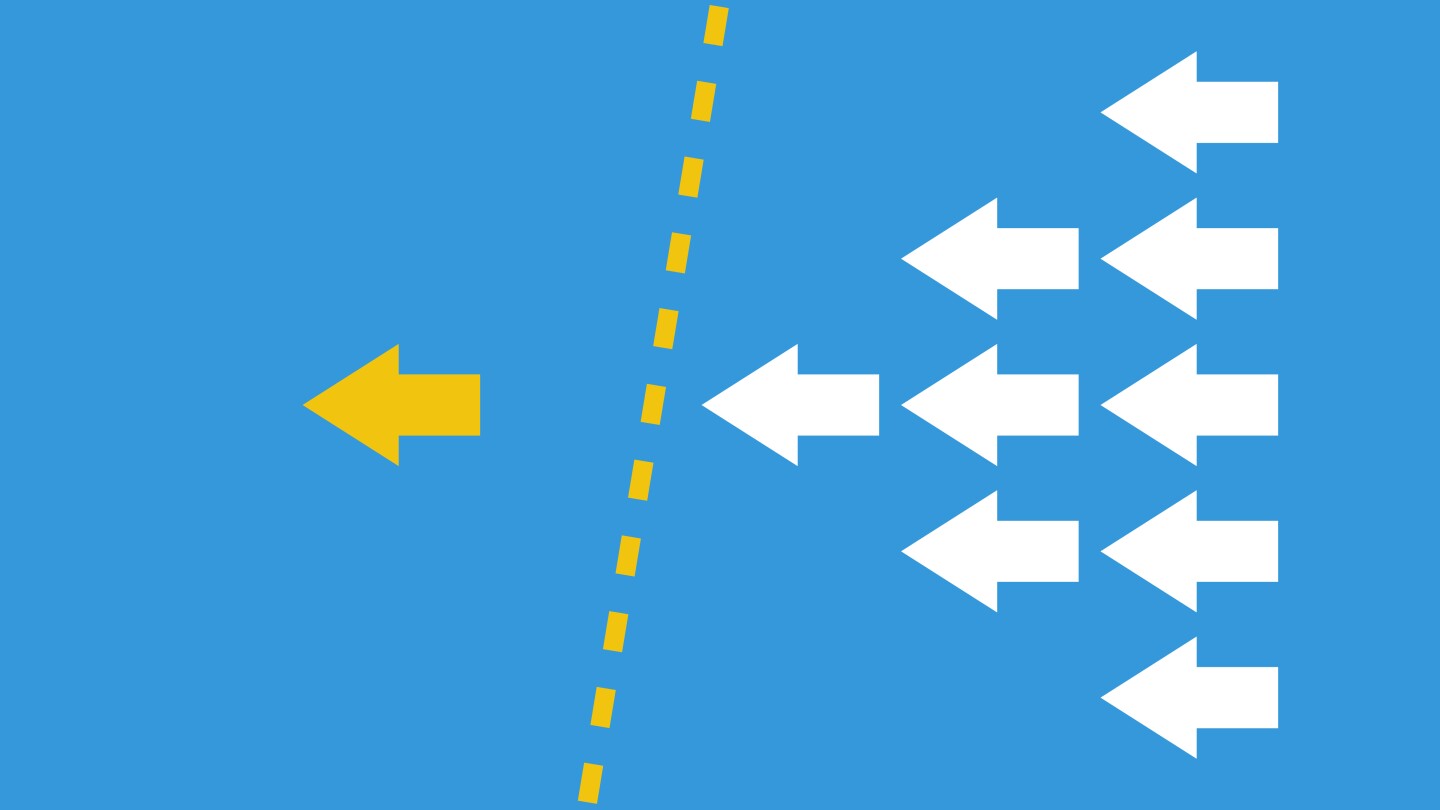 leader crossed forbidden line, leadership vector concept, finish line and winner