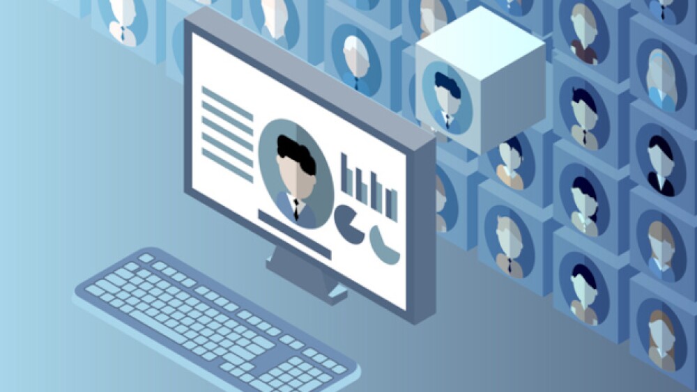 Illustration of a computer choosing from a display