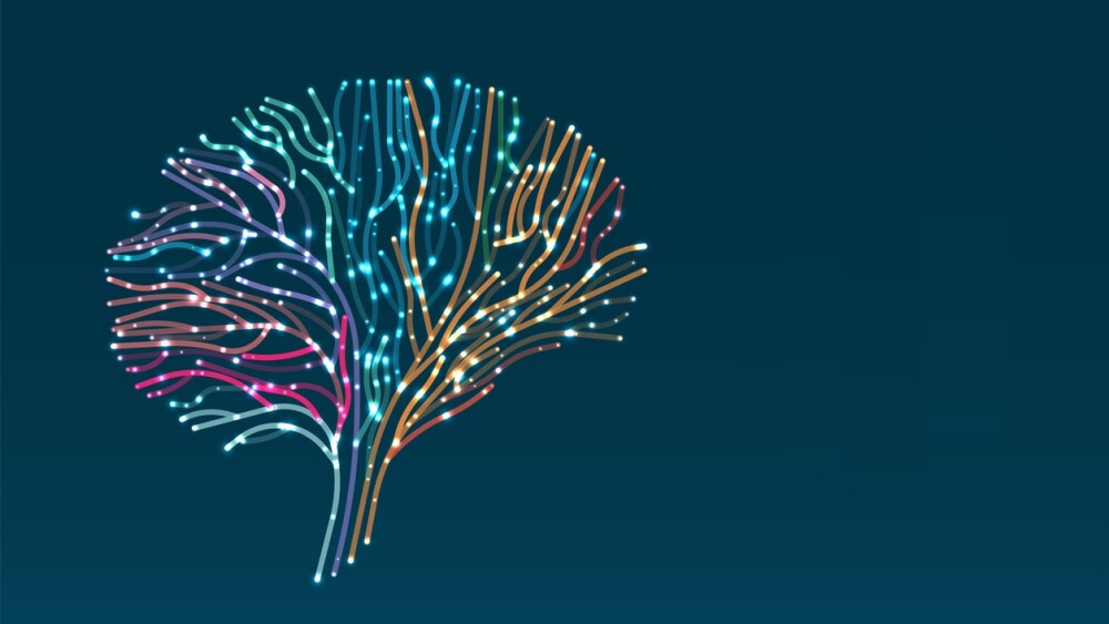 Abstract glowing brain connections. Scientific medical developments of mental health. Graphic concept for your design