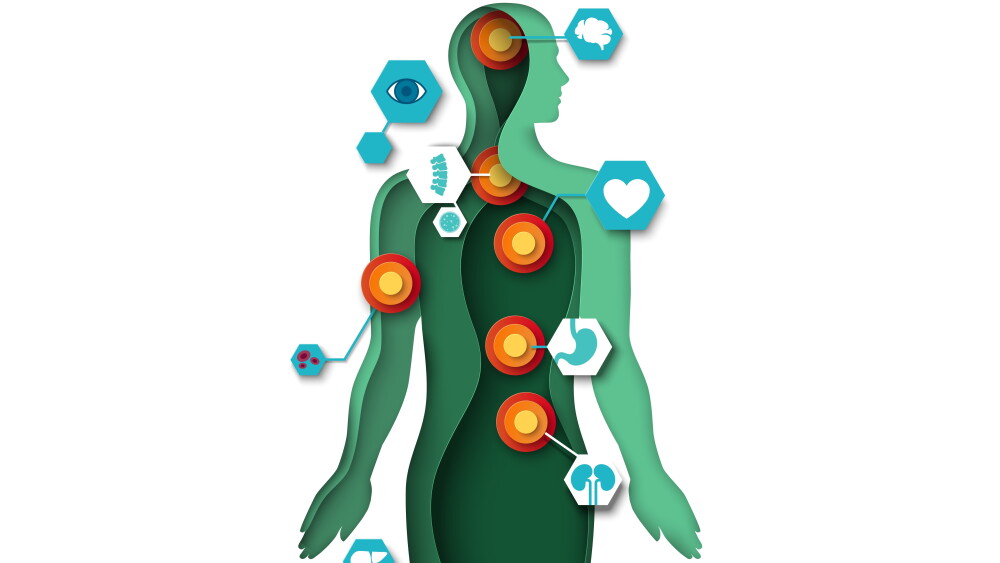 Human organ problems paper cut vector icon stock illustration