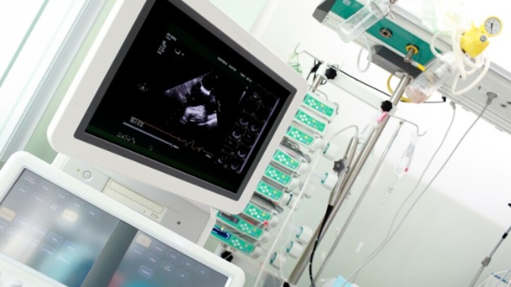 Pictured: Ultrasound machine showing a heart scan
