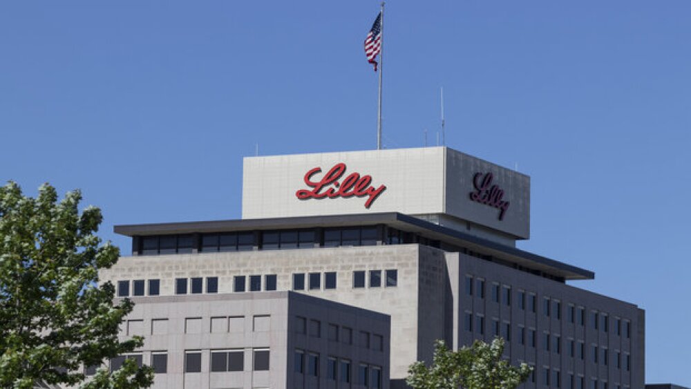 External view of Eli Lilly's world headquarters in Indianapolis