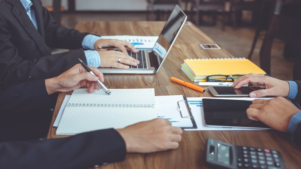 Business people meeting at working with financial reports