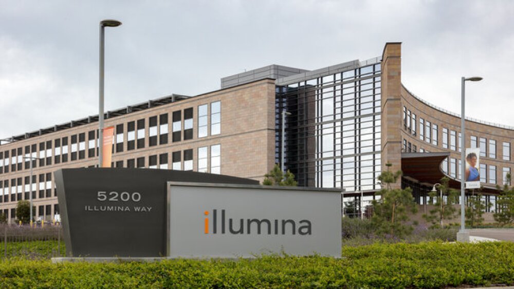 Pictured: Illumina's sign at its office in California