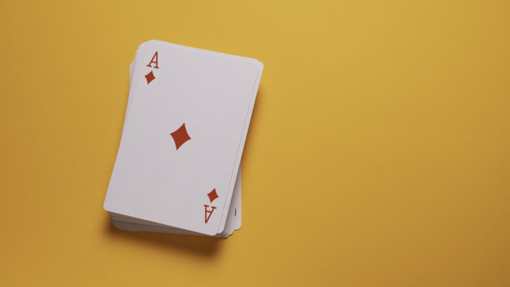 Close up of set of a playing cards