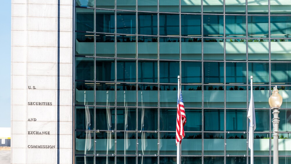 External view of the U.S. Securities and Exchange Commission in Washington, DC