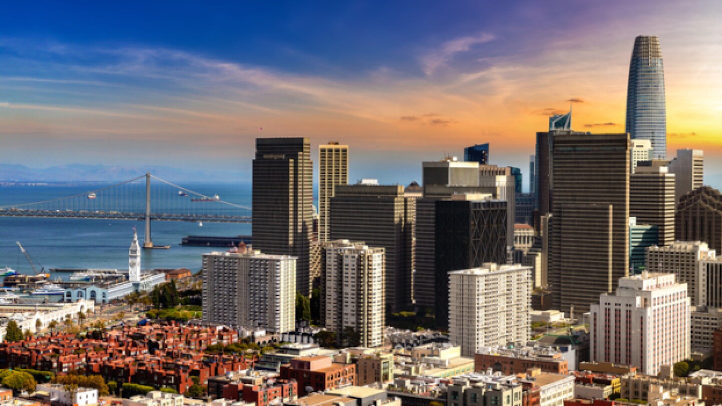 Pictured: Aerial view of the San Francisco skyline