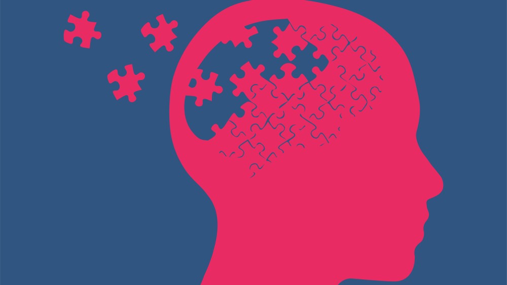 puzzle brain vector ILLUSTRATION ICON
