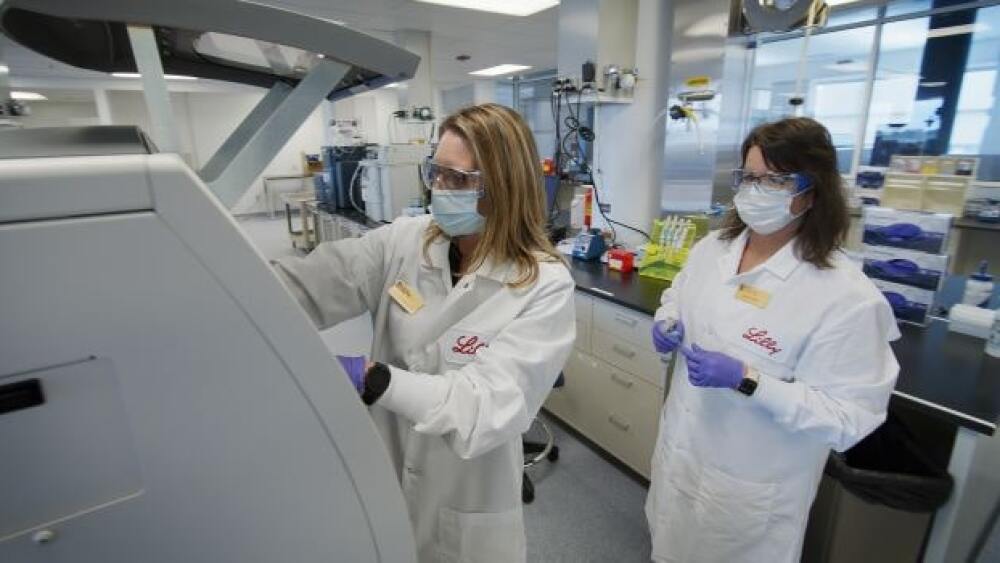 Eli Lilly antibody quality testing process. Photo