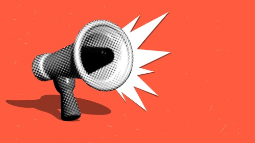 Illustration showing megaphone making announcement