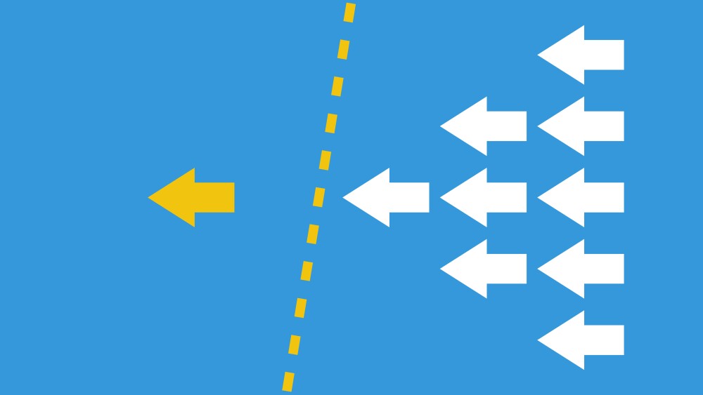 leader crossed forbidden line, leadership vector concept, finish line and winner