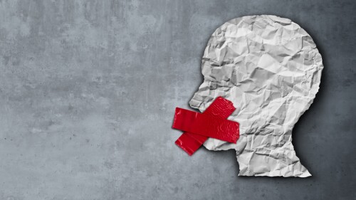 Cancel Culture concept or cultural cancellation and social media censorship as canceling or restricting opinions that are offensive or controversial to the public with 3D illustration elements.