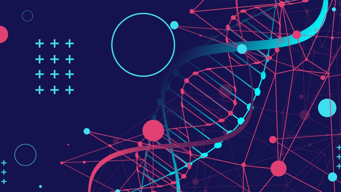 Illustration of DNA abstract molecule