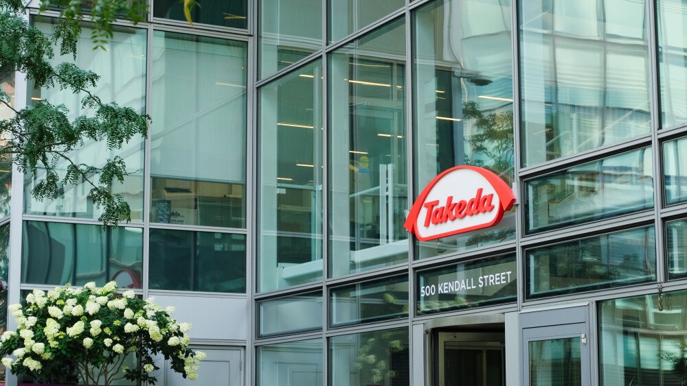 Cambridge, Massachusetts, USA - 30 July 2024. Takeda Pharmaceutical Company logo on office building.Biotech industry