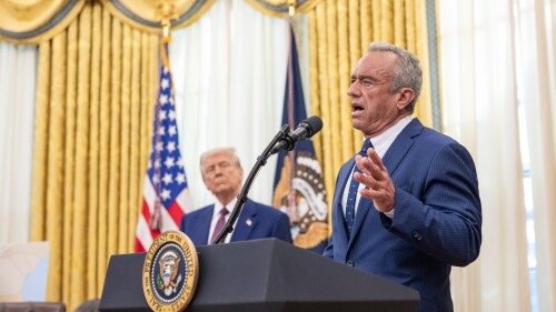 Robert F Kennedy Jr speaking at the White House