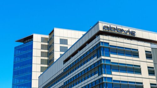 AbbVie headquarters building facade of an American publicly traded biopharmaceutical company. - South San Francisco, California, USA - 2021