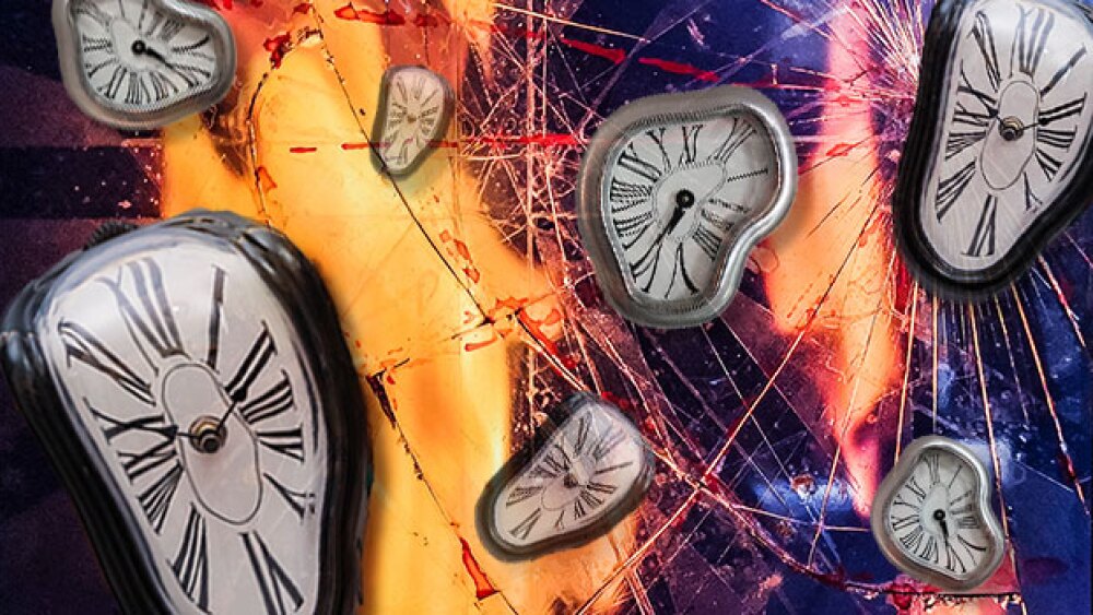 Pictured: Fractured time and melting clock/Taylor