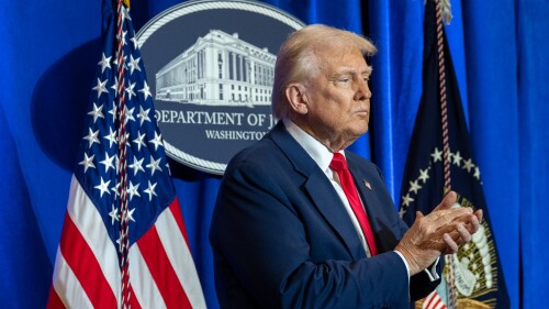President Donald Trump delivers remarks at the Department of Justice in Washington, D.C., Friday, March 14, 2025. (Official White House Photo by Joyce N. Boghosian)