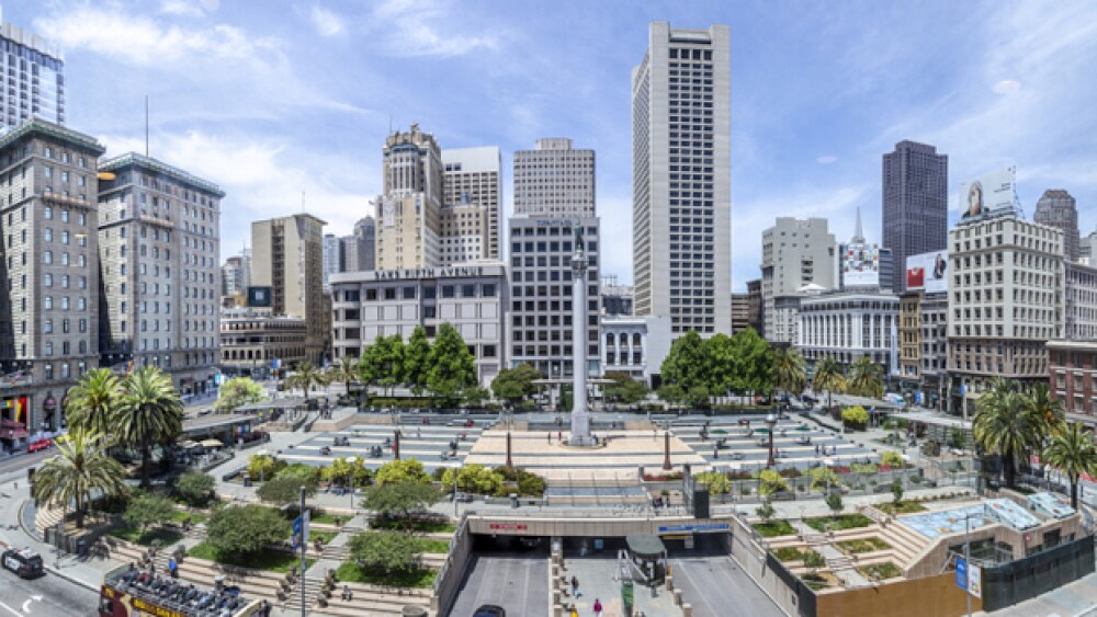 Pictured: San Francisco’s Union Square/iStock, tra