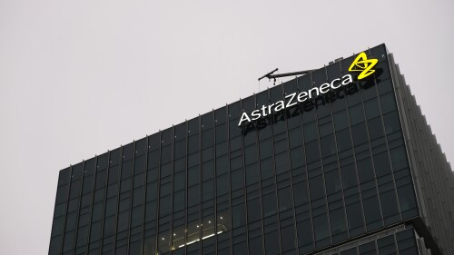 Facade of AstraZeneca's office in Shanghai, China