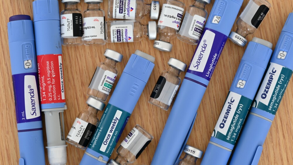 Central Coast New South Wales Australia – May 21, 2024 Assortment of weight loss and diabetic drugs on the table