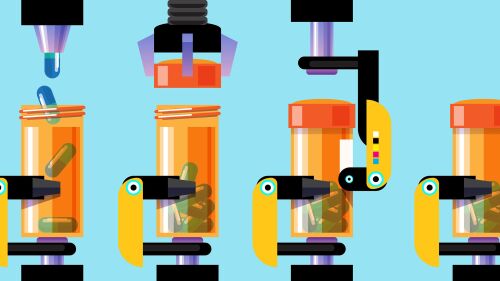 medical laboratory equipment. robotic drug packaging.