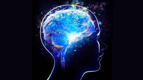 Neurology, philosophy: connections, the development of thought and reflection, the infinite possibilities of the brain and mind. Creativity stock photo