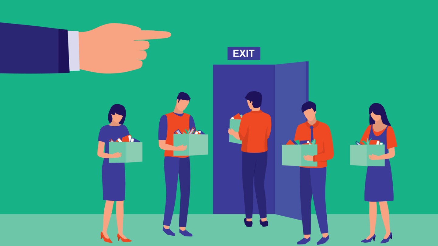 Group Of Employees Being Fired By Their Company.