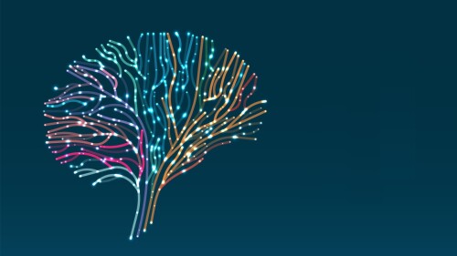 Abstract glowing brain connections. Scientific medical developments of mental health. Graphic concept for your design