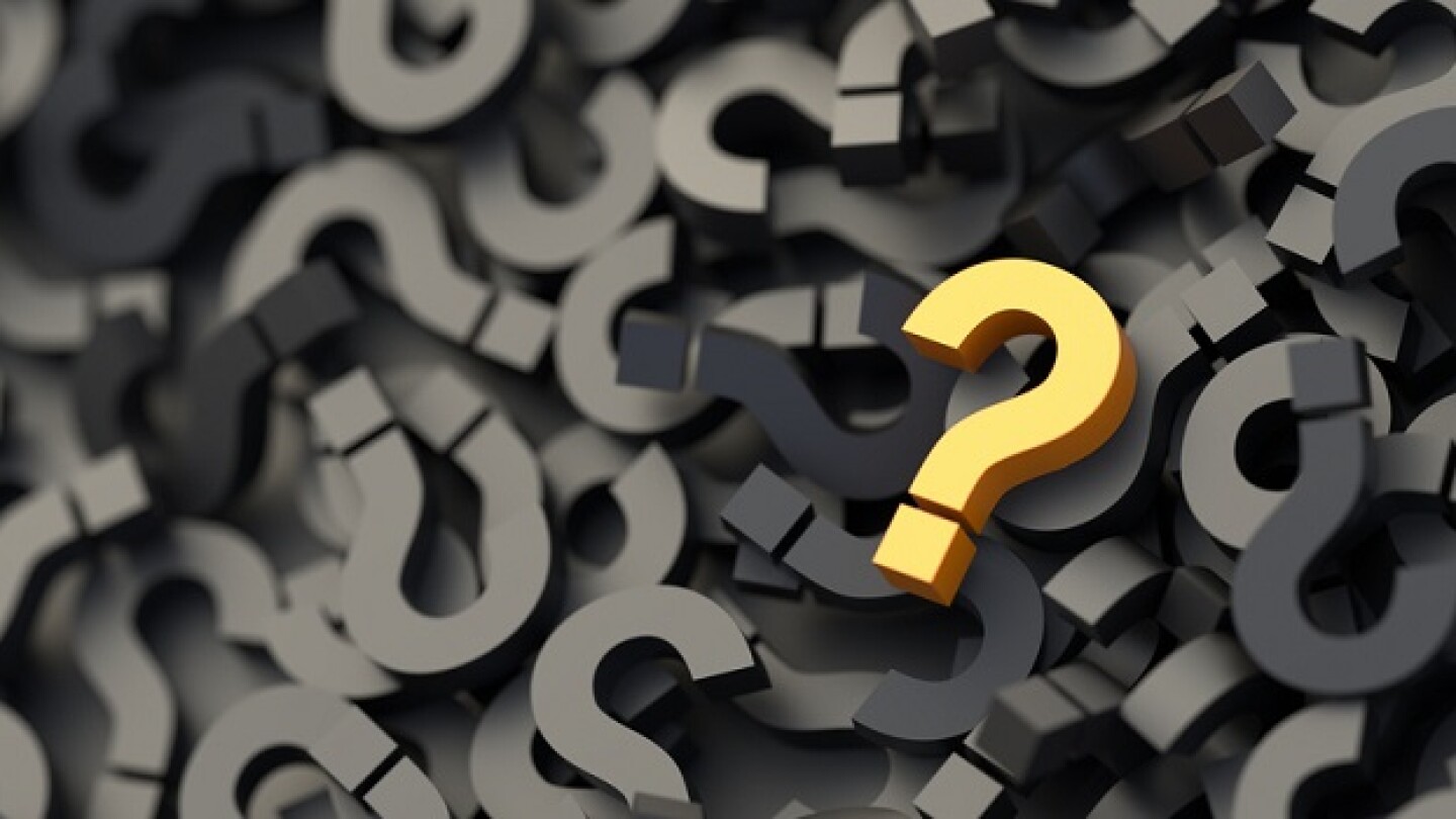 Pictured: Illustration of a pile of question marks