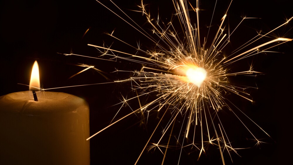 candle flame and sparks home of the fireworks. In the center of the image of the heart"n