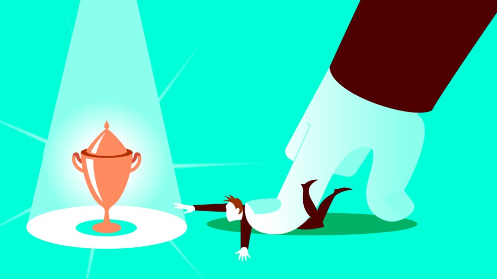 Aggressive obstacle from the boss. Concept illustration. Vector illustration