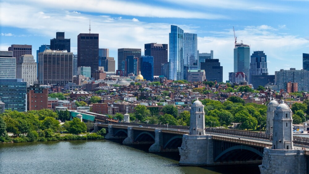 Photo of downtown Boston from the city of Cambridge