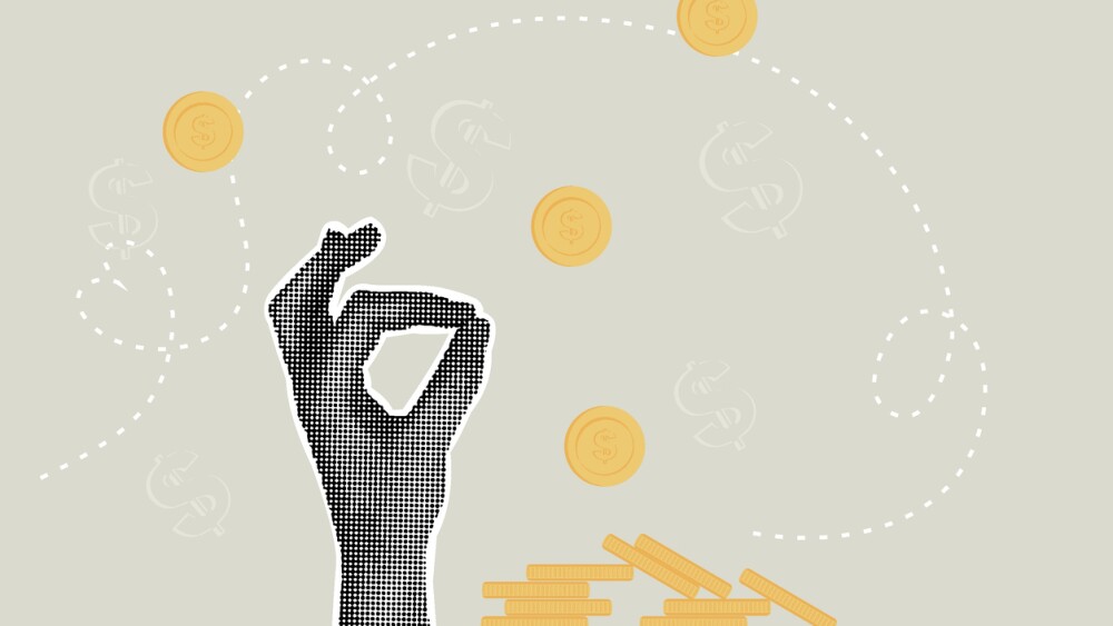 Collage illustration of salary negotiation