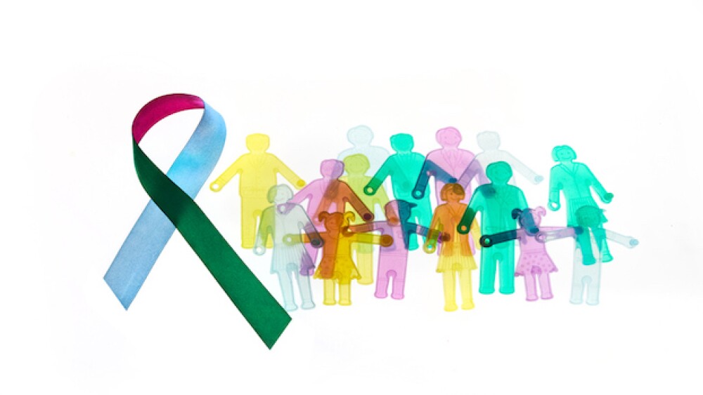 Pictured: Rare disease ribbon with cut-outs of people