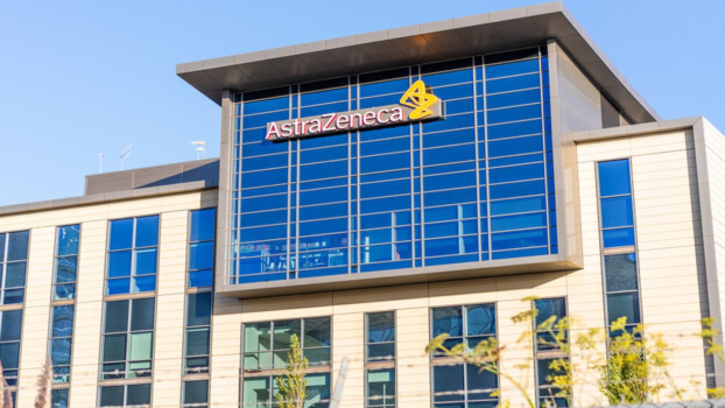 External view of AstraZeneca's headquarters building in Silicon Valley